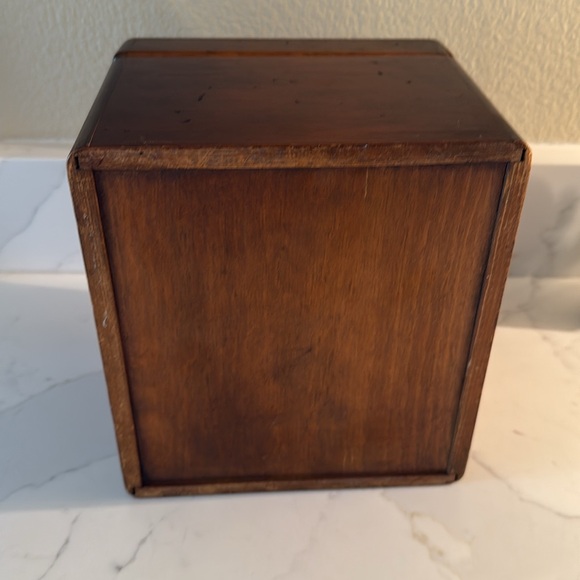 Vintage Wooden Cornucopia Recipe Box Large Divided - Picture 9 of 11